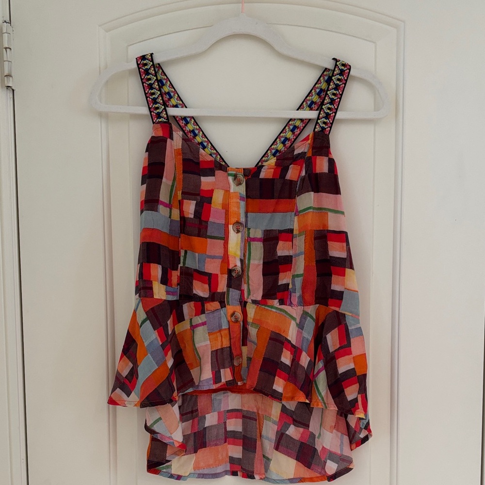 Pilcro Multicolor Patchwork Sleeveless Tank Top M